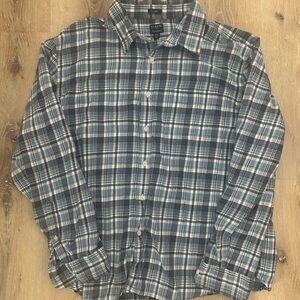 J. Crew Navy and White Plaid Casual Shirt